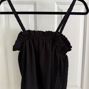 Current Air Black Smocked Ruffled Camisole